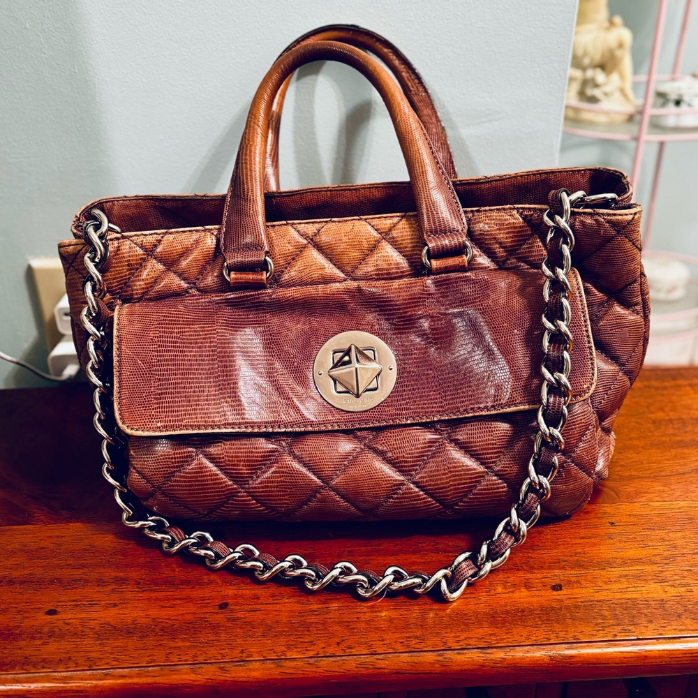 Kate Spade NewYork Brown Quilted LEATHER HANDBAG!